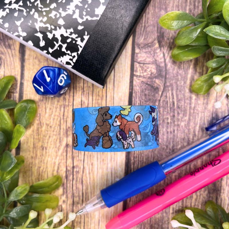 Merle and Spot's Doggy Washi Tape, Witch Washi Tape, Halloween Washi Tape, 15mm x 10m, Decorative Washi Tape, Washi Tape, TTRPG Washi Tape