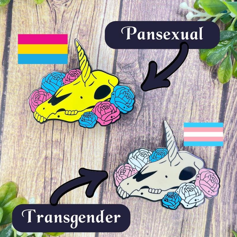 Horns and Roses Enamel Pin, Lapel Pin, Witch Pin, Potion Bottles, Fantasy Pin, Witchy Vibe Pin, TTRPG Pin, Skull Pin, Unicorn Skull