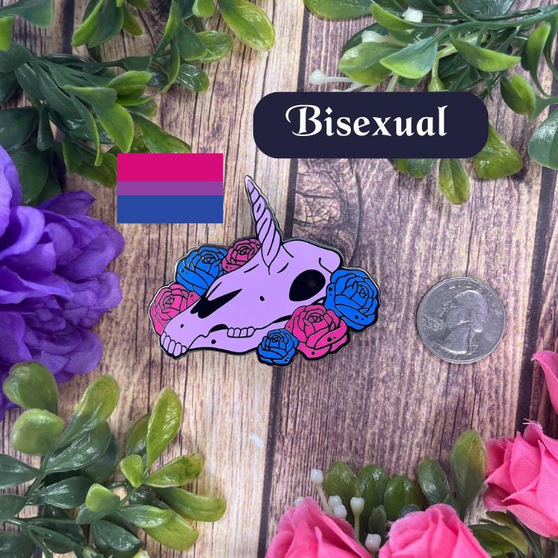 Horns and Roses Enamel Pin, Lapel Pin, Witch Pin, Potion Bottles, Fantasy Pin, Witchy Vibe Pin, TTRPG Pin, Skull Pin, Unicorn Skull