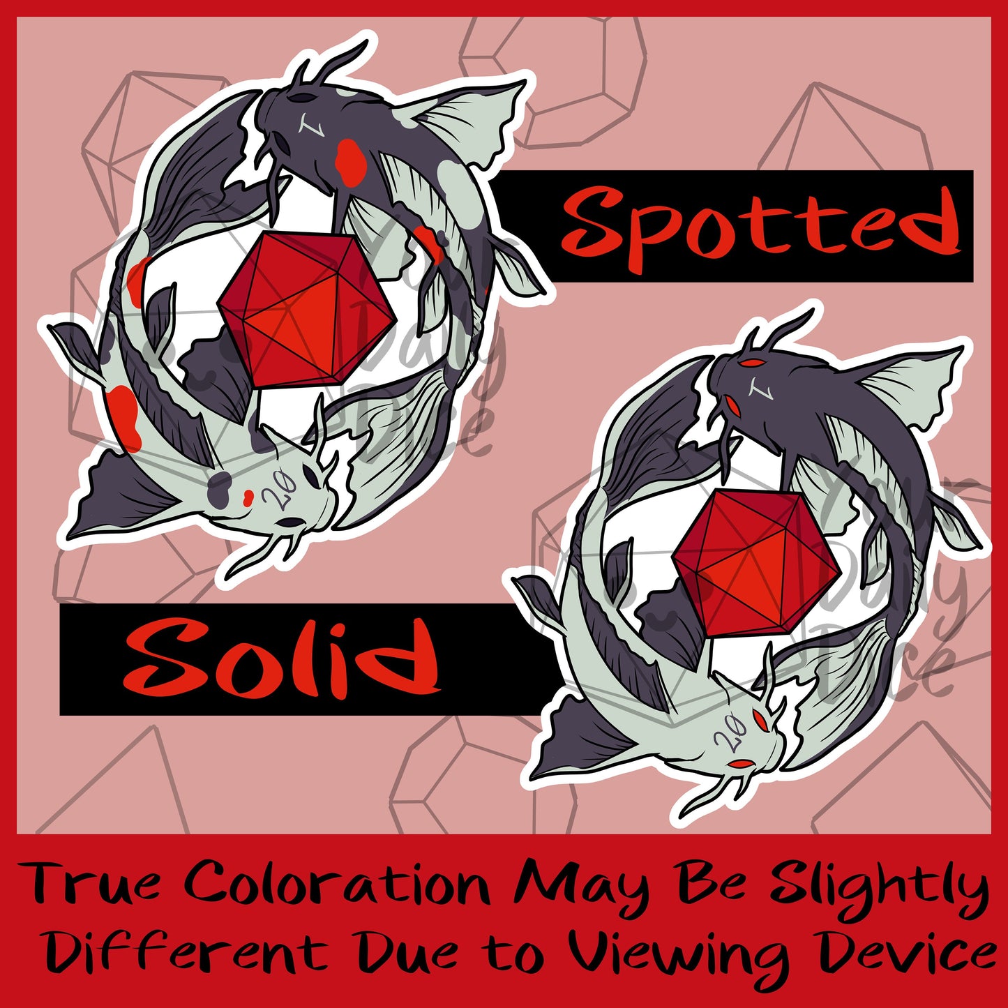 Koi and Dice Sticker: Cute Dnd Sticker, Dnd Gift, Laptop Sticker, Dungeons & Dragons Sticker, Vinyl Stickers, D20 Sticker, TTRPG Sticker