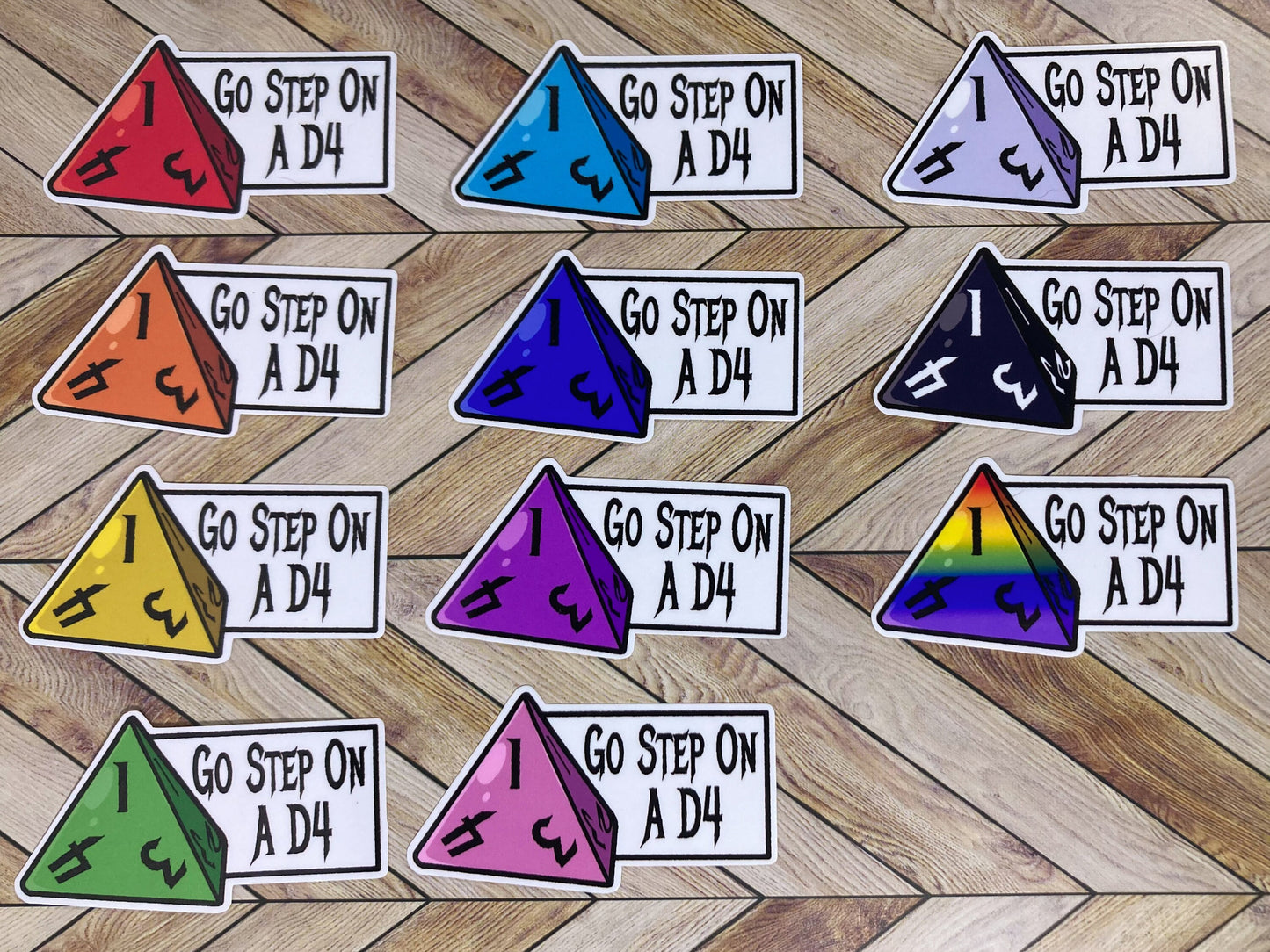 Go Step On A D4 Sticker: Cute Dnd Sticker, Dnd Gift, Laptop Sticker, Dungeons & Dragons Sticker, Vinyl Stickers, D20 Sticker, TTRPG Sticker