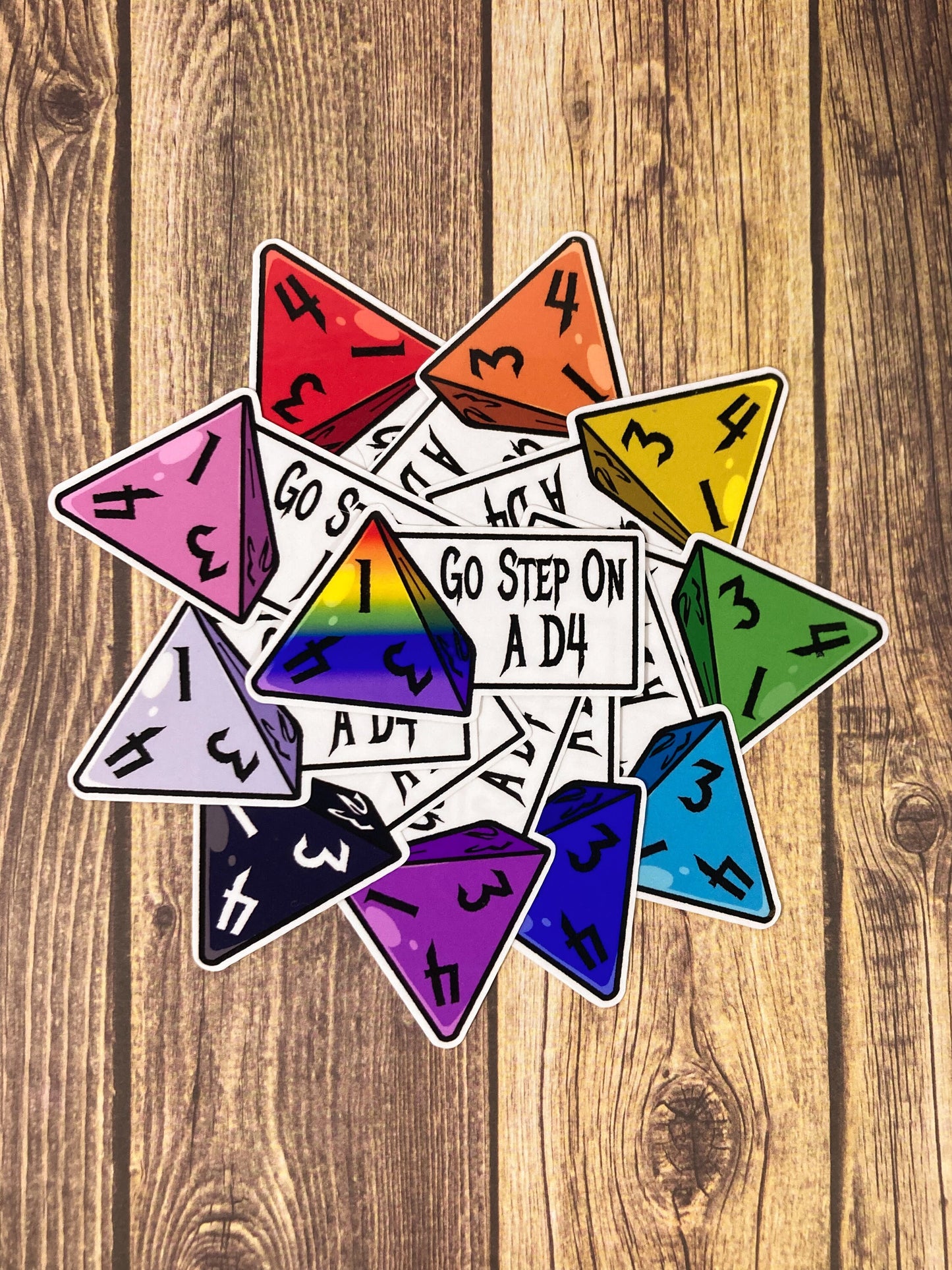 Go Step On A D4 Sticker: Cute Dnd Sticker, Dnd Gift, Laptop Sticker, Dungeons & Dragons Sticker, Vinyl Stickers, D20 Sticker, TTRPG Sticker