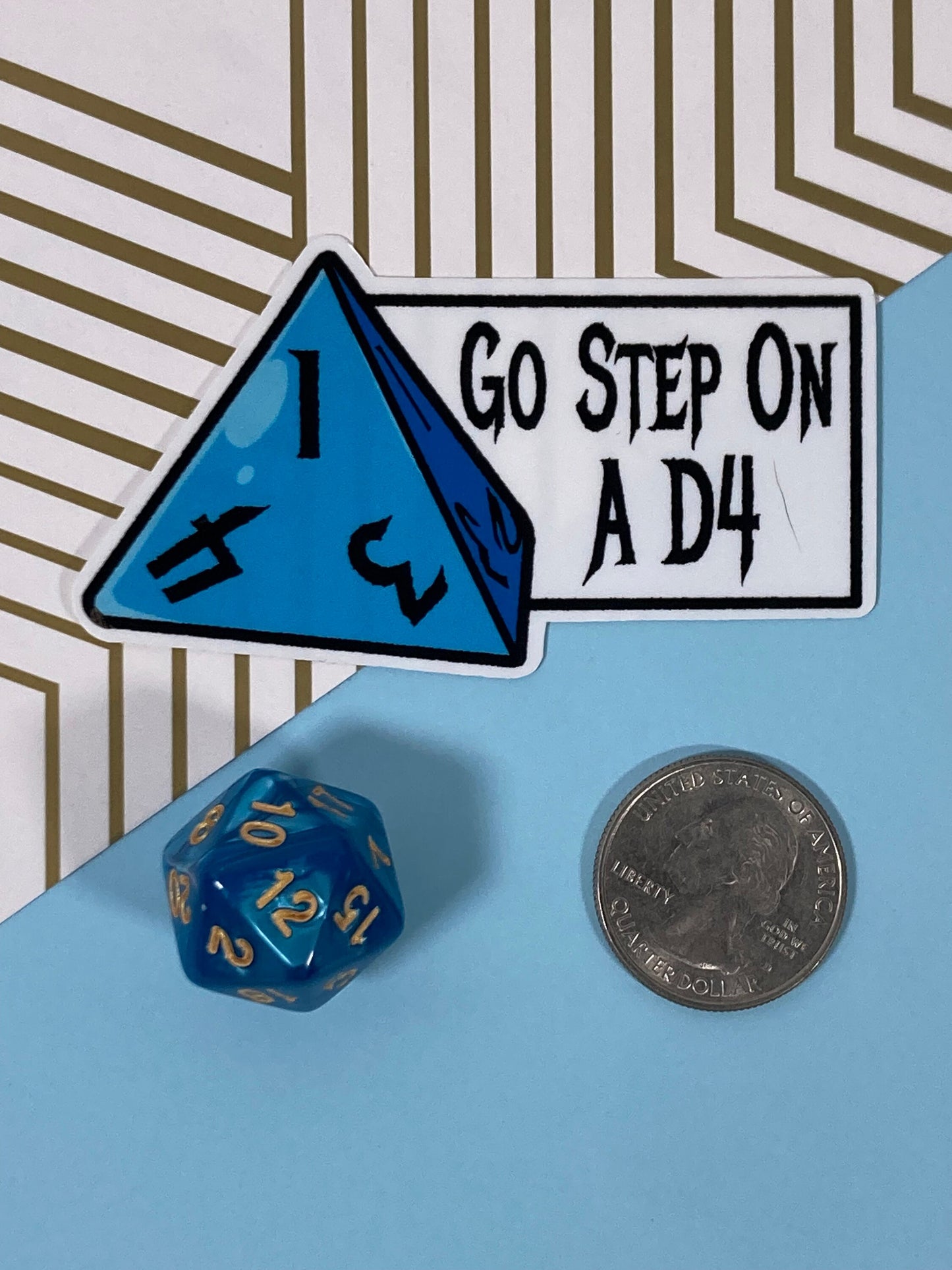 Go Step On A D4 Sticker: Cute Dnd Sticker, Dnd Gift, Laptop Sticker, Dungeons & Dragons Sticker, Vinyl Stickers, D20 Sticker, TTRPG Sticker