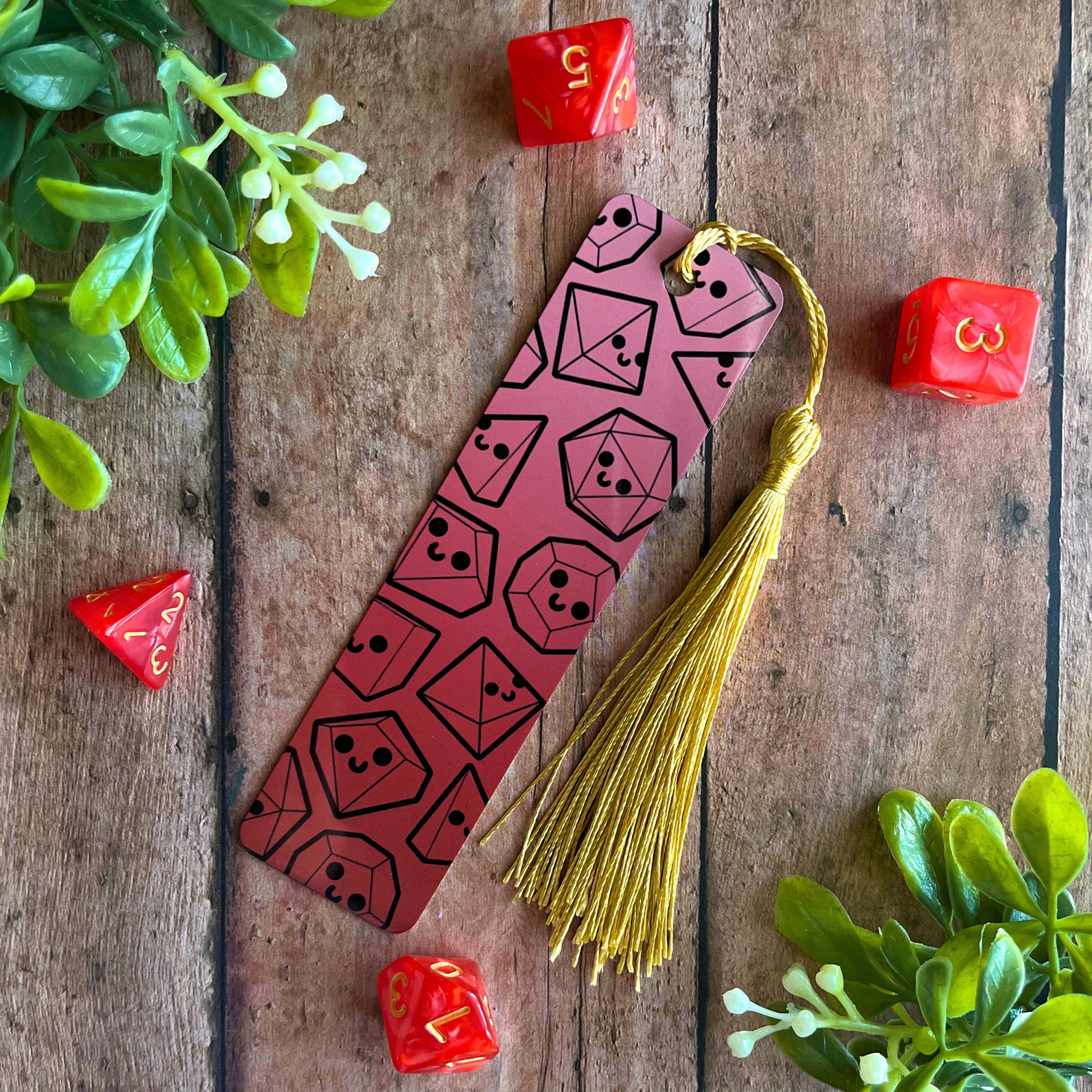 Happy Dice Metal Bookmark