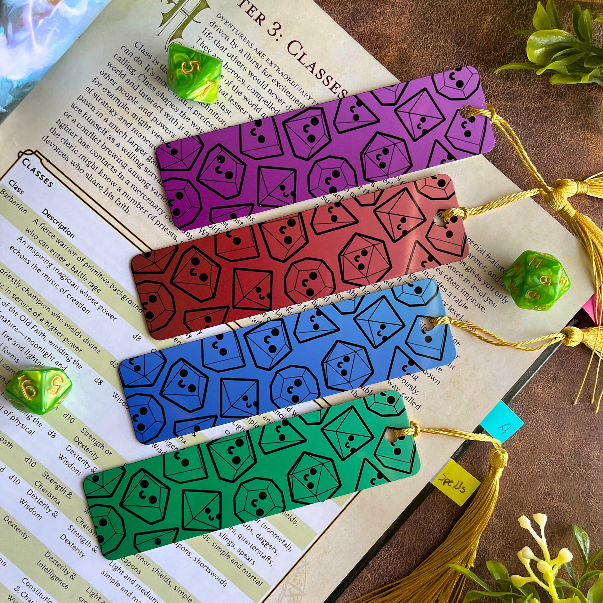 Happy Dice Metal Bookmark