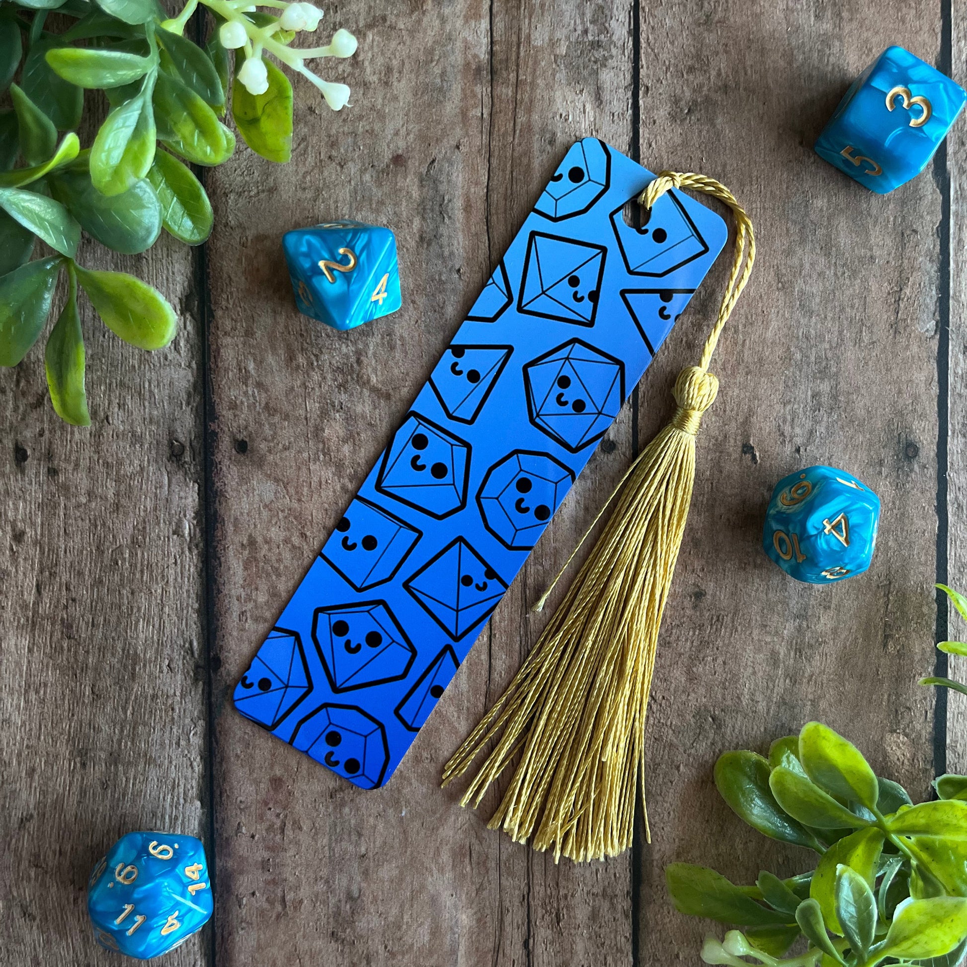Happy Dice Metal Bookmark