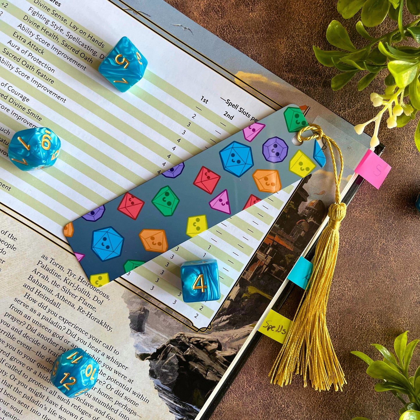 Happy Dice Grey Metal Bookmark