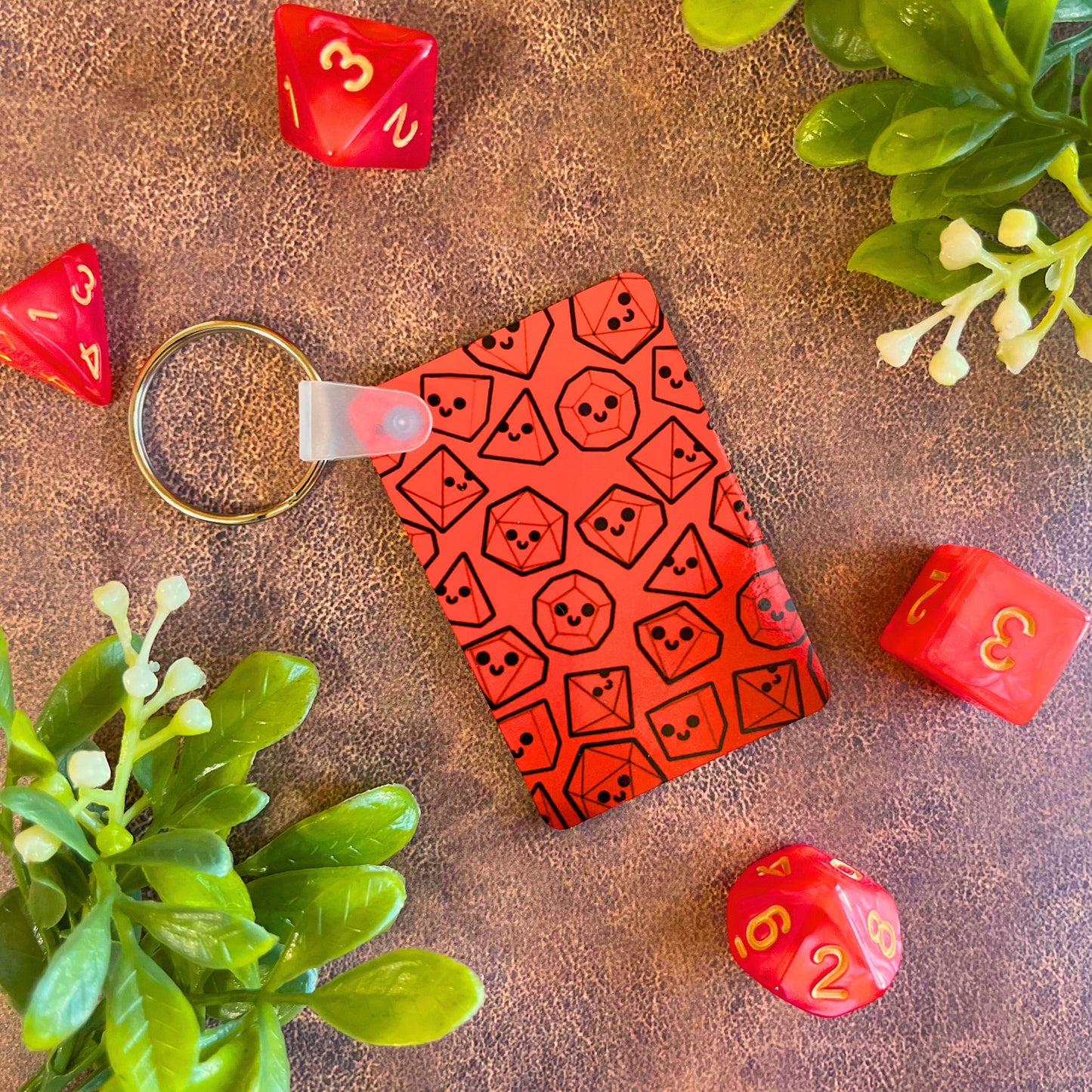 Red keychain showed