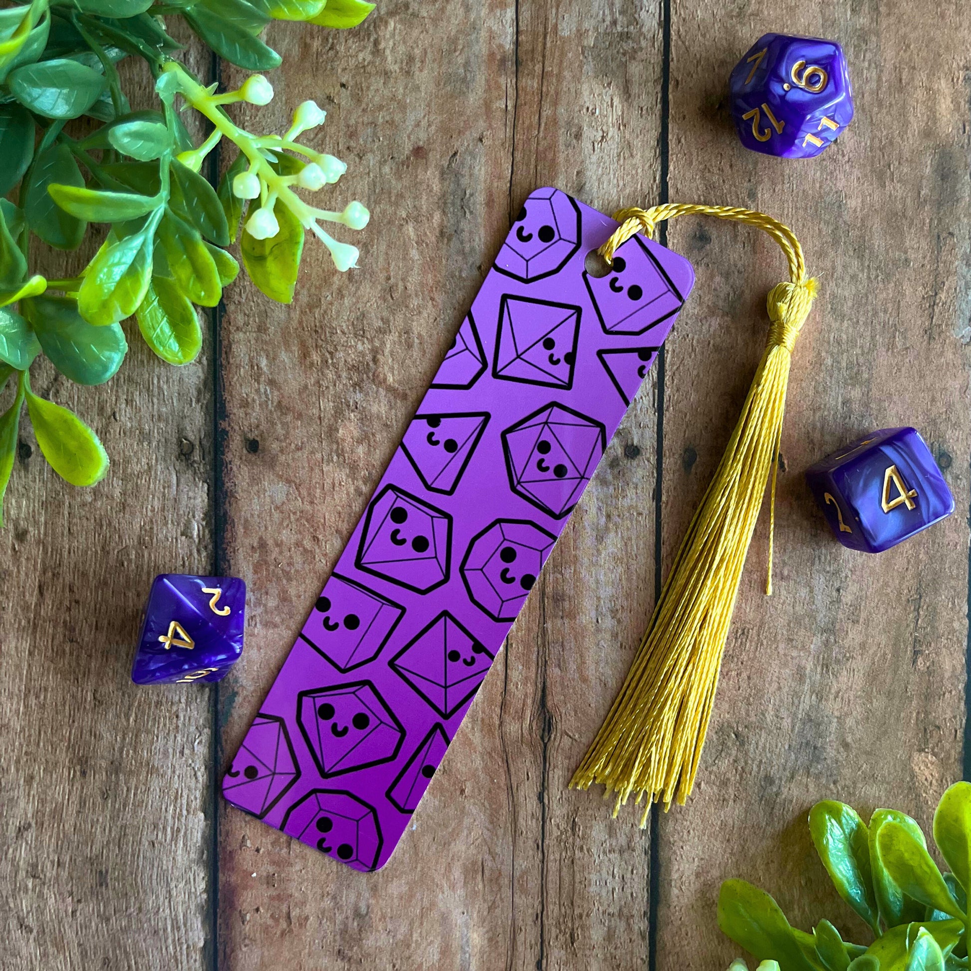Happy Dice Metal Bookmark