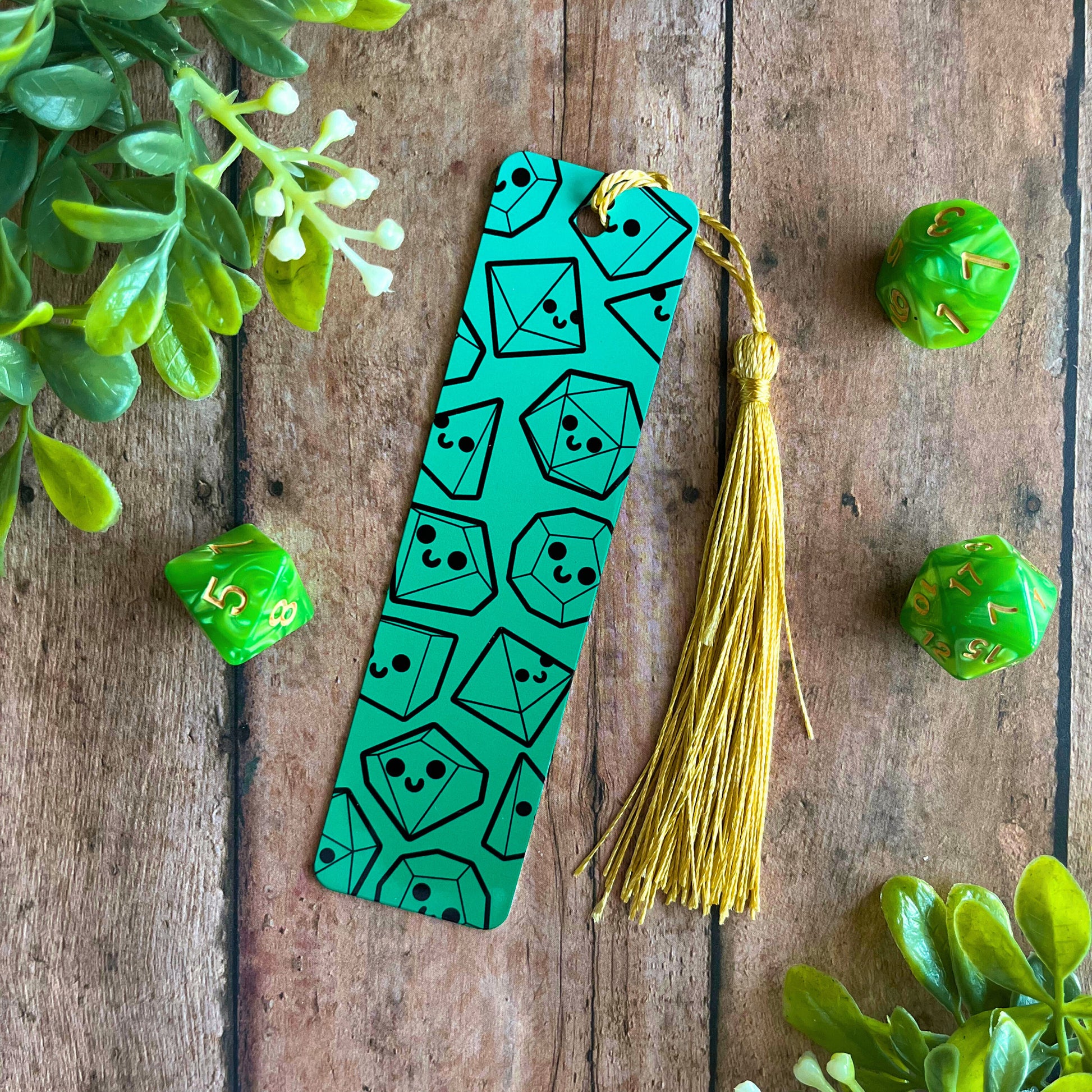 Happy Dice Metal Bookmark