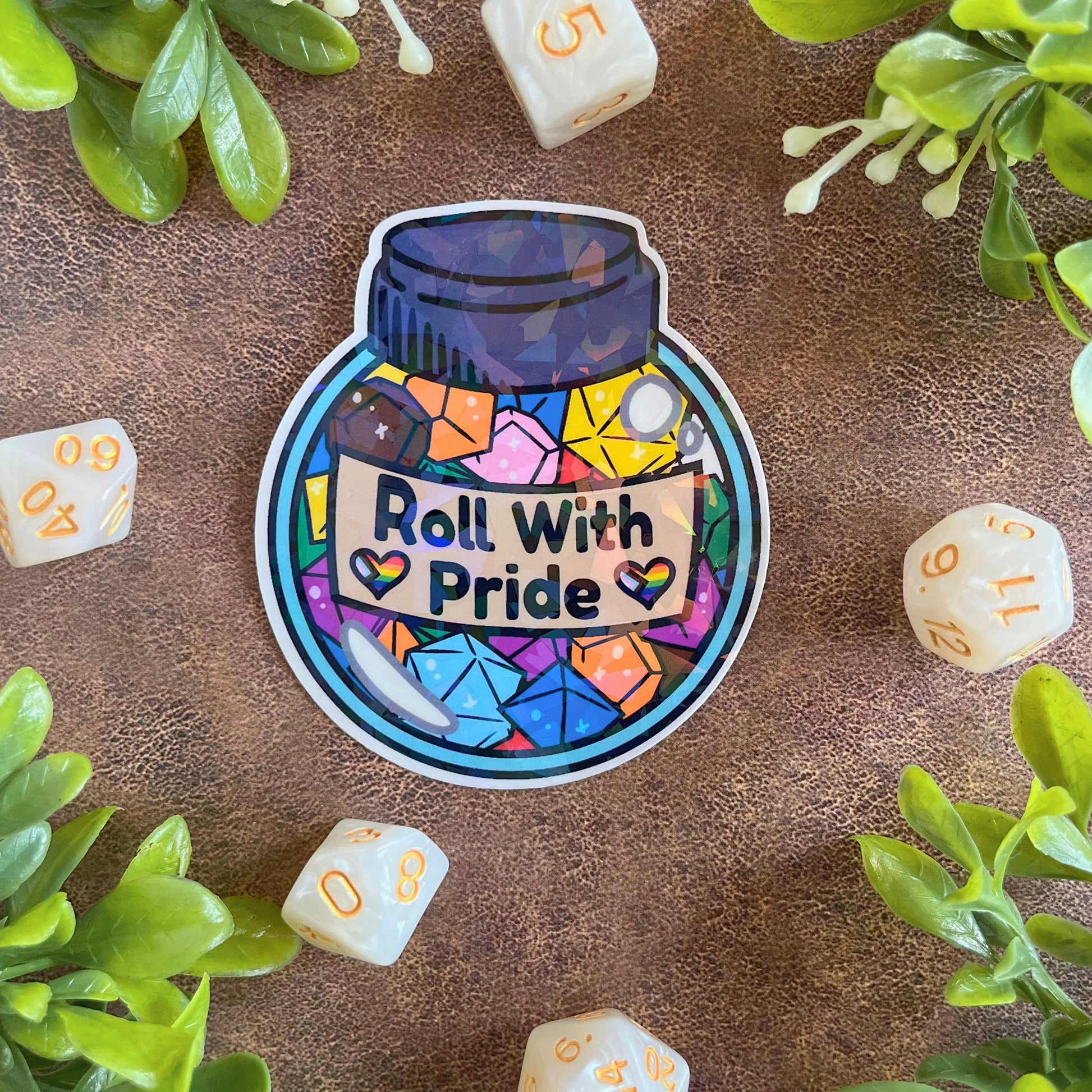 Pride Sticker: Cute Dnd Sticker, Dnd Gift, Laptop Sticker, Dungeons & Dragons Sticker, Vinyl Stickers, D20 Sticker, TTRPG Sticker