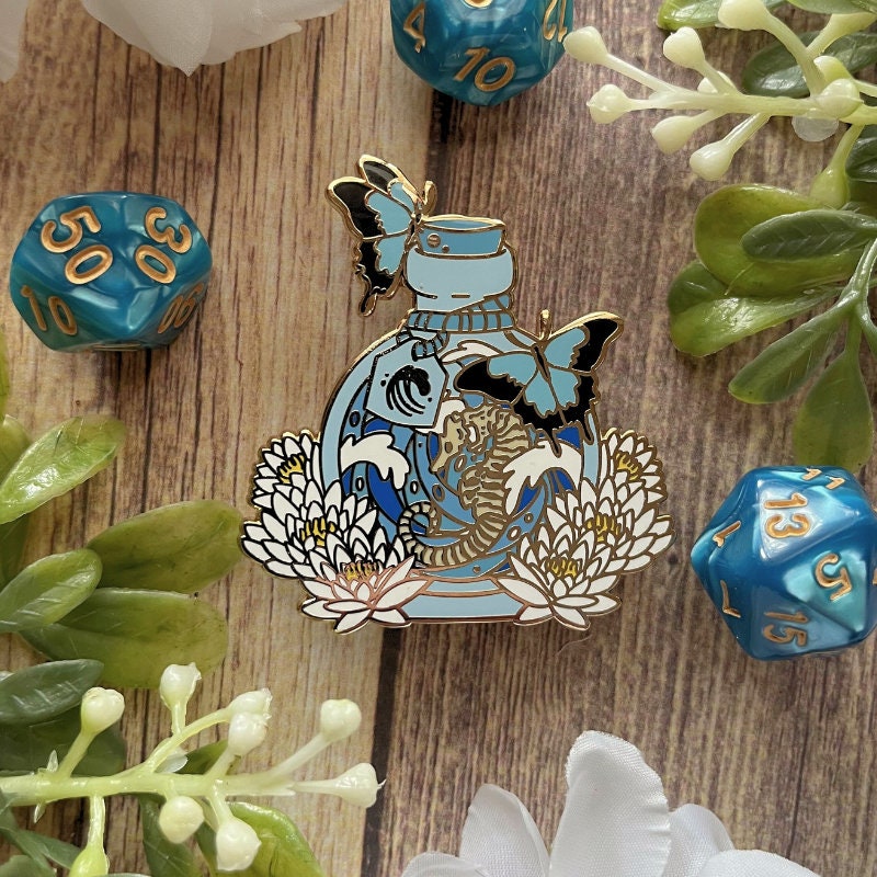 Elemental Potion Pin, Lapel Pin, Witch Pin, Potion Bottles, Fantasy Pin, Magical Potion Pin, Witchy Vibe Pin, TTRPG Pin, Skull Pin