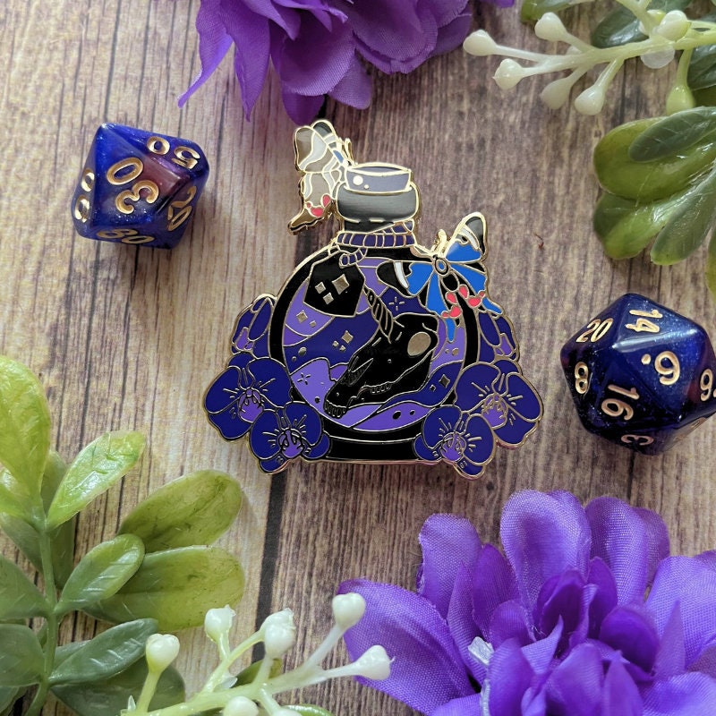 Elemental Potion Pin, Lapel Pin, Witch Pin, Potion Bottles, Fantasy Pin, Magical Potion Pin, Witchy Vibe Pin, TTRPG Pin, Skull Pin