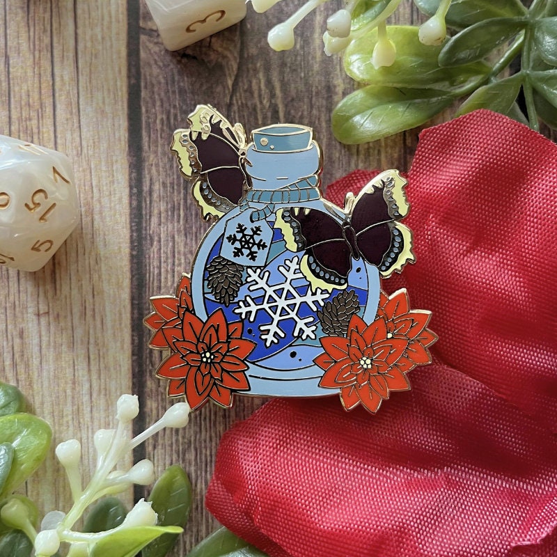 Seasonal Potion Pin, Lapel Pin, Witch Pin, Potion Bottles, Fantasy Pin, Magical Potion Pin, Witchy Vibe Pin, TTRPG Pin, Skull Pin