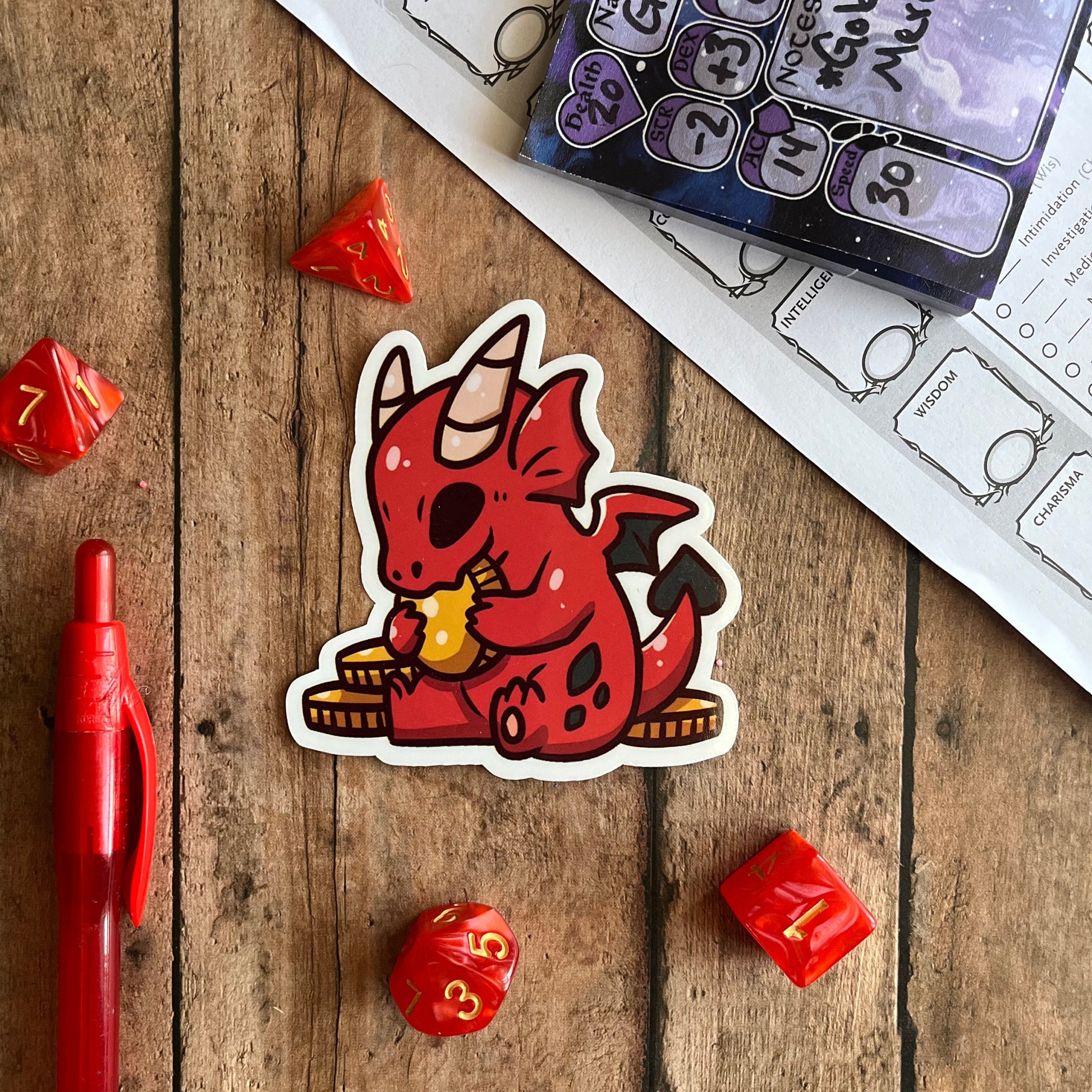 Dragon and Coin Sticker