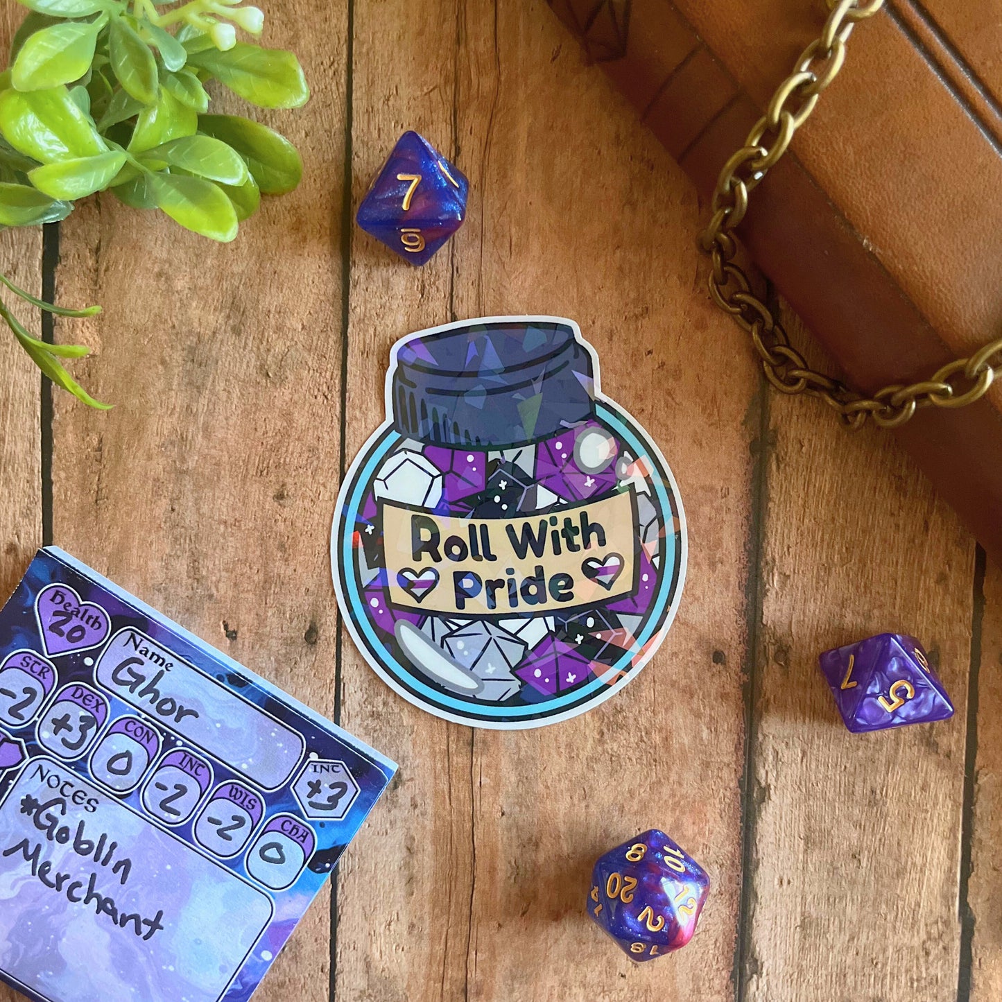 Pride Sticker: Cute Dnd Sticker, Dnd Gift, Laptop Sticker, Dungeons & Dragons Sticker, Vinyl Stickers, D20 Sticker, TTRPG Sticker