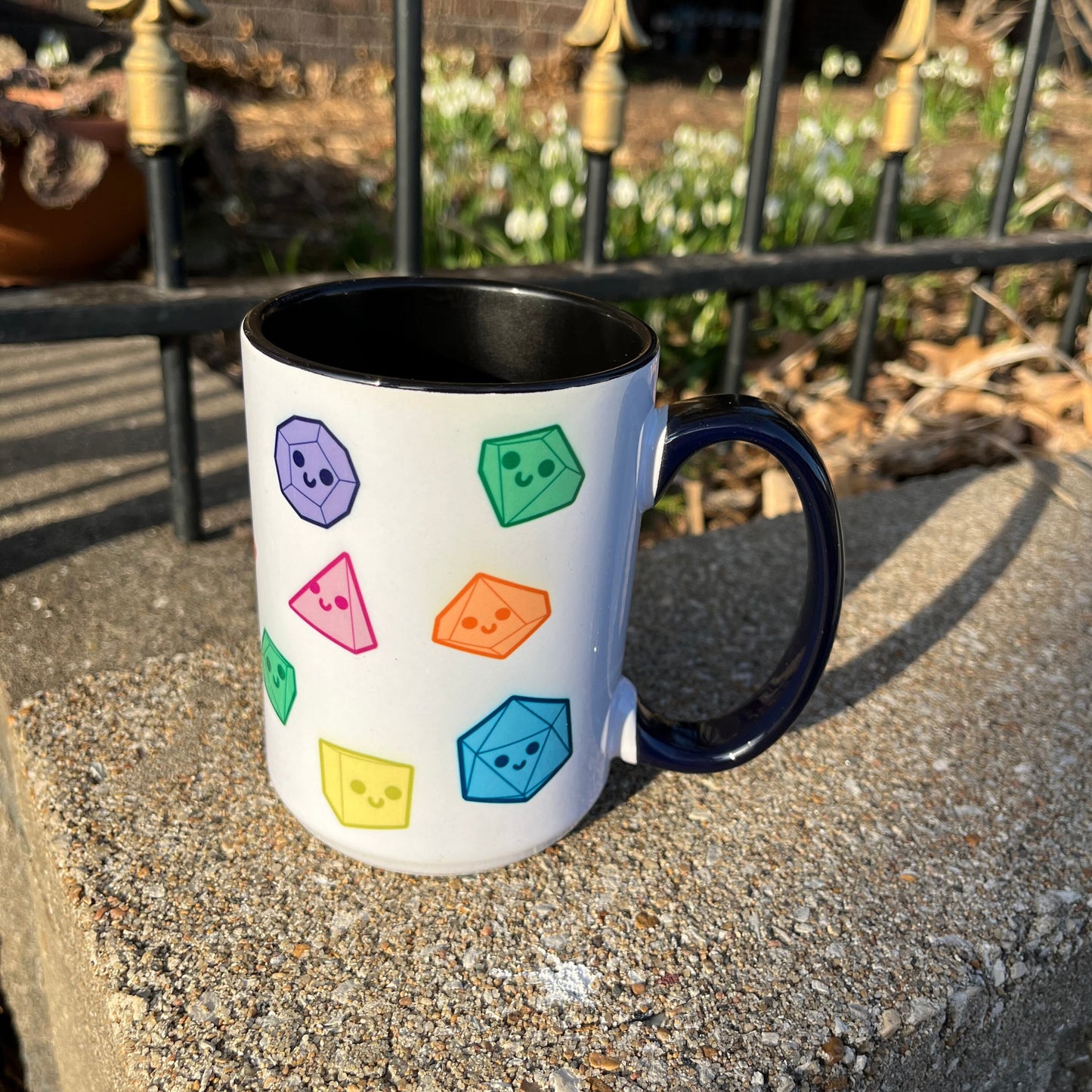 Happy Dice 15 oz Mug Outside