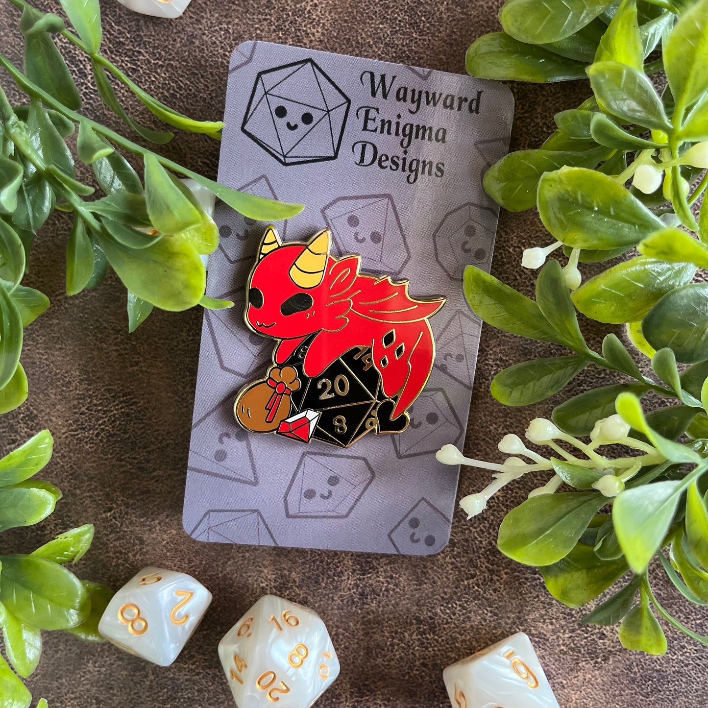 Dragon and Dice Hard Enamel Pin