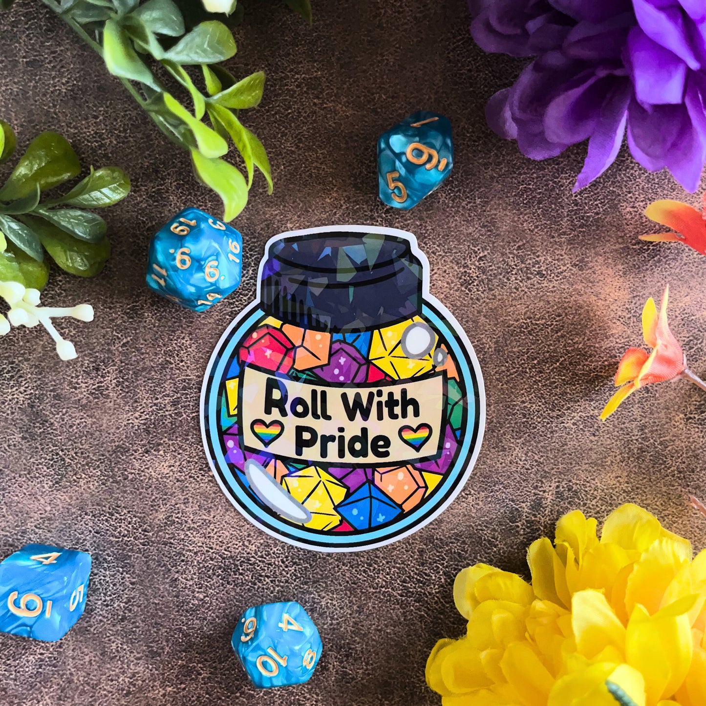 Pride Sticker: Cute Dnd Sticker, Dnd Gift, Laptop Sticker, Dungeons & Dragons Sticker, Vinyl Stickers, D20 Sticker, TTRPG Sticker