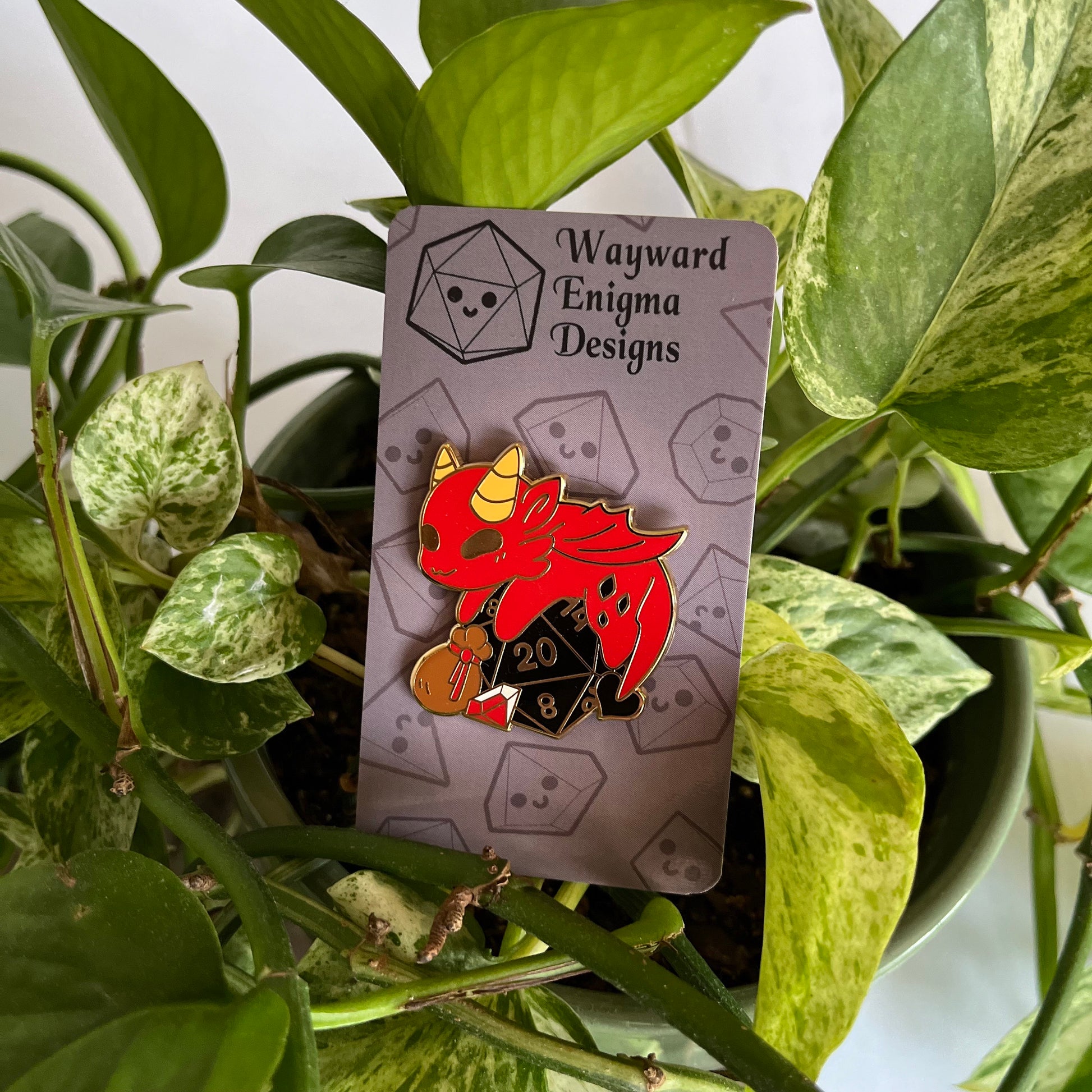 Dragon and Dice Hard Enamel Pin